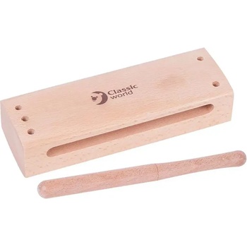 Classic World Дървен ударен музикален инструмент - Палка с блокче, 18 см - Classic World