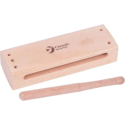 Classic World Дървен ударен музикален инструмент - Палка с блокче, 18 см - Classic World