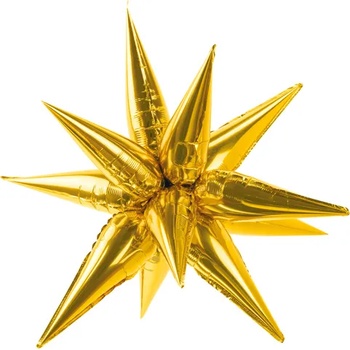 Image 1 of PartyDeco Балон от фолио 3D Golden Star 70см
