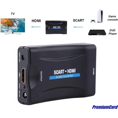 PremiumCord prevodník SCART na HDMI 1080P khscart02