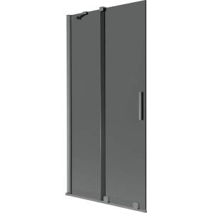 Mexen Velar двукрилен плъзгащ се параван за вана 95 x 150 см, графит, четка Gun Gray - 896-095-000-41-66 (896-095-000-41-66)