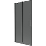 Mexen Velar двукрилен плъзгащ се параван за вана 95 x 150 см, графит, четка Gun Gray - 896-095-000-41-66 (896-095-000-41-66)
