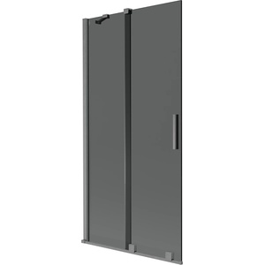 Mexen Velar двукрилен плъзгащ се параван за вана 95 x 150 см, графит, четка Gun Gray - 896-095-000-41-66 (896-095-000-41-66)