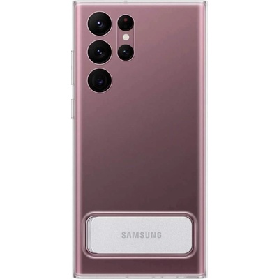 Samsung Clear Standing Cover EF-JS908CT - оригинален удароустойчив хибриден кейс с поставка за Samsung Galaxy S22 Ultra (прозрачен)