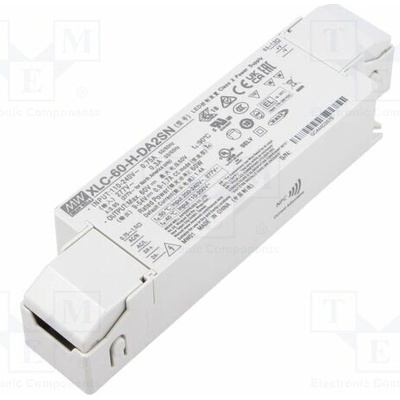 MEAN WELL XLC-60-H-DA2SN Napájecí zdroj: spínaný; LED; DALI 2; 60W; 9÷54VDC; 900mA÷1,7A