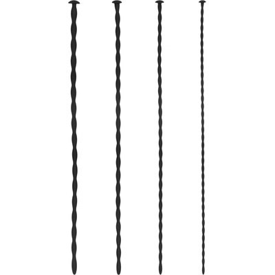 Ouch! Silicone Spiral Screw Plug Set Beginner Urethral Sounding Black