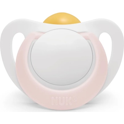 Nuk Каучукова залъгалка NUK - Star, 0-6 месеца, бяло/розово (10726069)