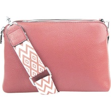 Růžová crossbody dámská kabelka se třemi sekcemi Jessica