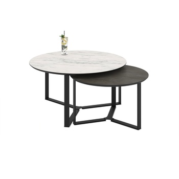 Home Finishing Помощни маси 2бр. Miami 90x90x45 Marmo Super Matt/Irony Super Matt (TF02SMMARM1SMIRY)