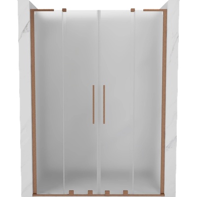 Mexen Velar L Duo плъзгащи се душ врати 140 см, матирано стъкло, четкована мед - 871-140-003-32-65 (871-140-003-32-65)