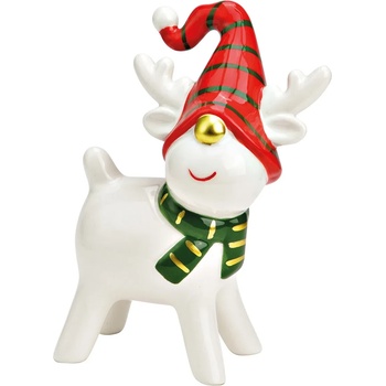 WURM Керамична фигура елен с коледна шапка (1455)