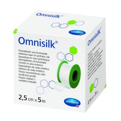 HARTMANN Хипоалергенна адхезивна фиксираща лента, Hartmann Omnisilk First Aid Silk Tape 1.25cm x 5m