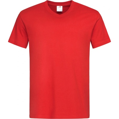 Stedman tričko Classic V-Neck Men výstřihem do V krátký rukáv červené scarlet