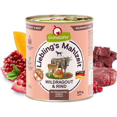 GranataPet Liebling s Mahlzeit Vension ragout and beef 800 g