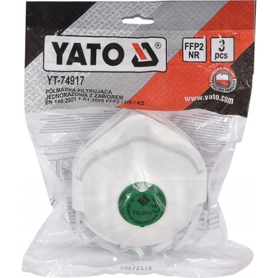 Yato respirátor s ventilem FFP2 3 ks