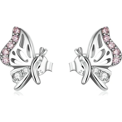 Grace Silver Jewellery stříbrné náušnice se zirkony Motýl E-BSE574/269 stříbrná