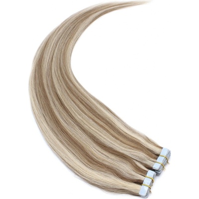 40cm Tape hair pu extension Tape in lidské vlasy remy platina/světle hnědá