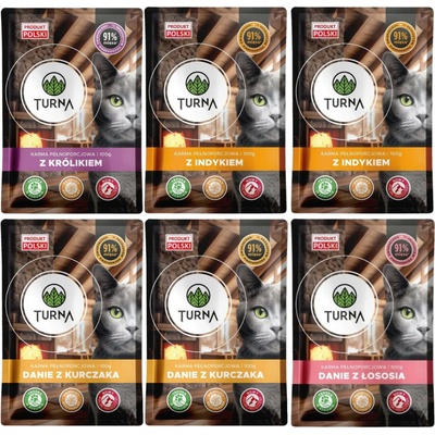 TURNA Cats MIX příchutí 6 x 100 g