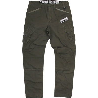 Kalhoty Yakuza Premium Cargo Label tmavě olivové