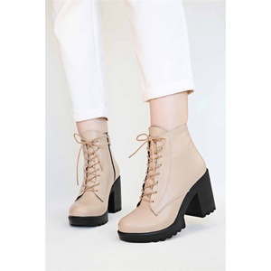 Moda Trend Дамски боти - Бежови #312266 (312266_Бежов)