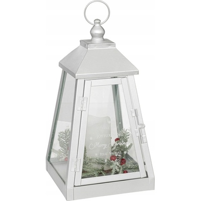 Atmosphera Kovová lucerna se svíčkou LED, 32 x 17 cm, bílá