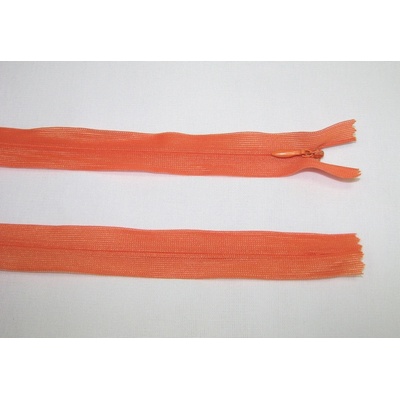 Zips krytý 3mm oranžový nedeliteľný 40cm dederon