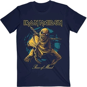 Iron Maiden Piece of Mind Gold Eddie Navy Blue S Риза (IMTEE166MN01)