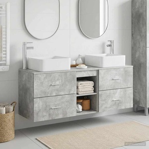 vidaXL Комплект шкафове за баня 3 бр. Бетонно сиво 129 x 41 x 80 см (3405822)