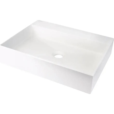 Deante Бяла гранитна мивка за баня, Монтаж върху плот Correo 500x400 мм