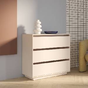 Forte Скрин 3 чекмеджета twenty one, 93.5/86.7 см, пясък (tahk211-u60)