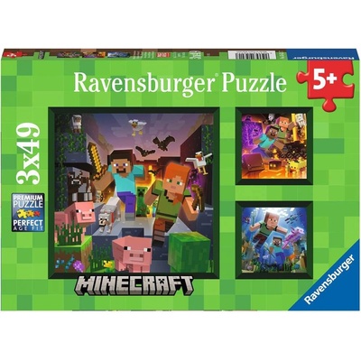 Ravensburger 056217 Minecraft Biomes 3x49 dílků