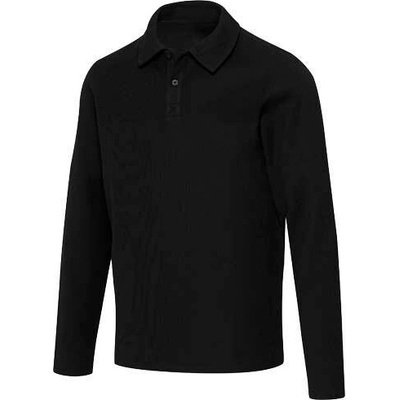 Apollo unisex polokošile s dlouhým rukávem Černá