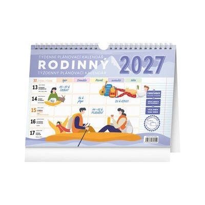 Týždenný rodinný plánovací s háčikom CZ/SK 30 x 21 cm autor neuvedený 2027