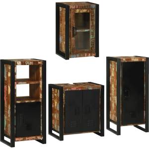 vidaXL Комплект мебели за баня 4 бр. Многоцветен 55 x 35 x 60 см (3305703)