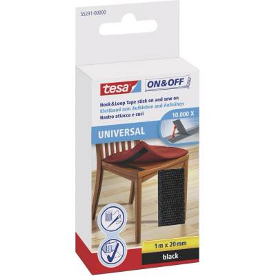 TESA On & Off 55231-00-01 pásik so suchým zipsom, lepiaci, na našitie, háčiková a flaušová časť, (d x š) 1000 mm x 20 mm