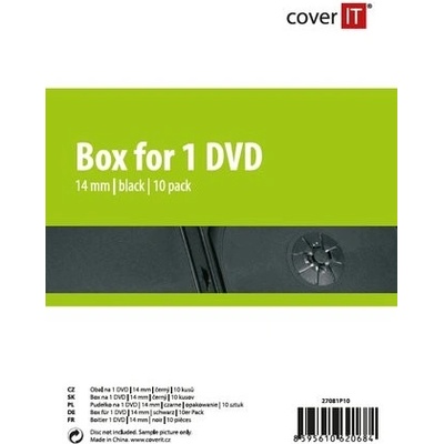 Obal na CD/DVD Cover IT Krabička na 1ks, černá, 14mm,10ks/bal (27081P10) – Zbozi.Blesk.cz