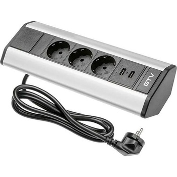 Image 1 of GTV 3 Plug + 2 USB 1,5 m (PBKT3SU-80)