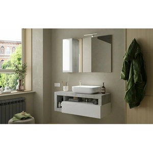 LC Mobili Бял/сив огледален гардероб LC Mobili Italia Хамбург 110x75 см (431330-7110P)