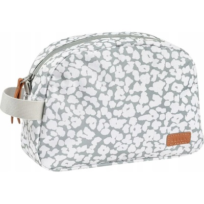 Beaba Kozmetická taštička Tolietry Pouch Cherry Blossom so zipsom sivá so vzorom BE940281