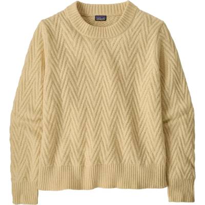 Patagonia Дамски вълнен пуловер Patagonia Women's Recycled Wool Crewneck Sweater Wool jumper - Chevron Cable: Dark Natural - размер XS (105-3165-0811)