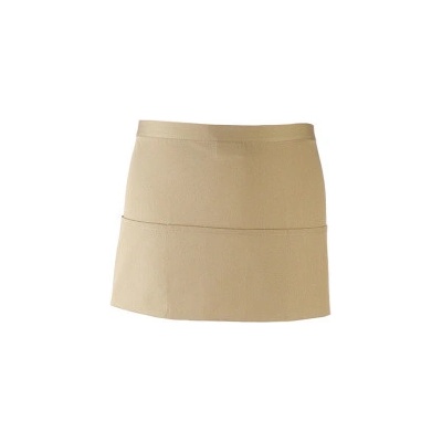 Premier Workwear Pracovní zástěra krátká s kapsami PR155 Khaki Pantone 7503 60x33cm