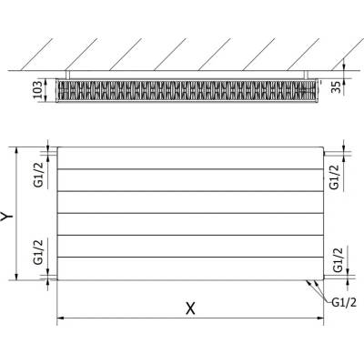 Mexen Line CVL22 W622L-050-060-00 500 mm x 600 mm