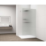 POLYSAN Esca - Стена за душ кабина 90x210 см, Antidrop, стъклена канавка/бяла ES1390-03 (ES1390-03)