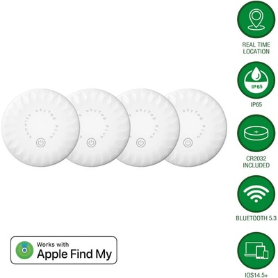 4smarts Комплект от 4 броя устройство за намиране на изгубени вещи чрез FindMy - 4smarts SkyTag Plus Location Finder 4 Set (бял) (541322)