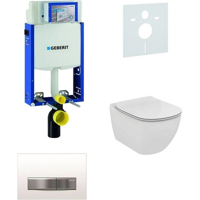 Geberit Kombifix WC Ideal Standard Tesi + Tlačítko Sigma50 výplň bílá + Sedátko 110.302.00.5 NF8