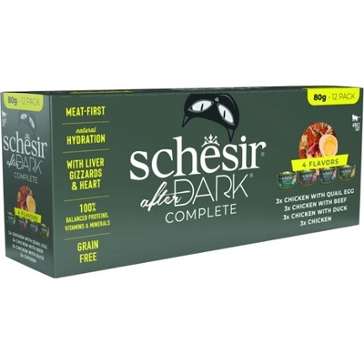 Schesir Cat After Dark Wholefood Variety Multipack konzerv 12x 80 g