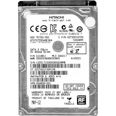 Hitachi 500GB SATA II 2,5", HTS727550A9E364