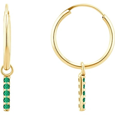 Eppi Zlaté visiace náušnice so smaragdmi Christy E46064
