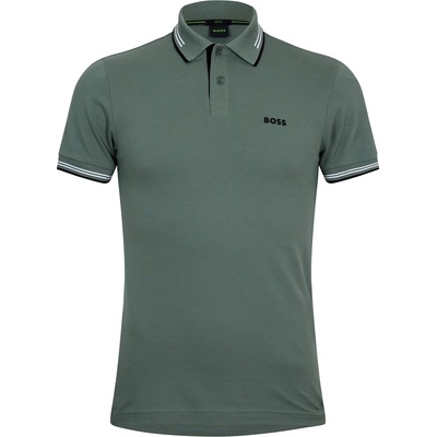 Boss Блуза с яка Boss Men's HBG Paul Polo Contrast Striped Trim Shirt - Open Green