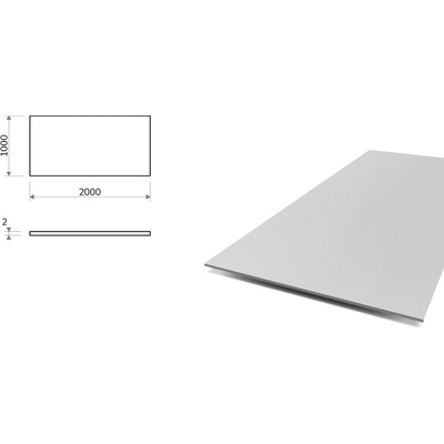 Hliníkový plech 1x2 m, tloušťka 2 mm (EN 1050)